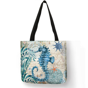 Customize Tote Bag Seahorse